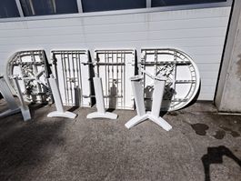Ausziehtisch weiss Kunststoff Gartentisch oval erweiterbar g
