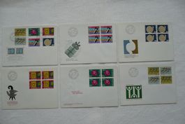 1971 Sondermarken I 6 FDC Satz & 4er-Blocks SBK 490 - 495