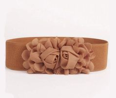 NEUER Stretch-Gürtel mit Rosen Cognacbraun Gr. XS -220302