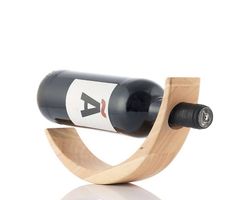 Porte-bouteilles en bois effet suspendu