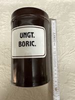 Antike Apothekerdose UNGT. BORIC. Keramikdose Dose Vintage