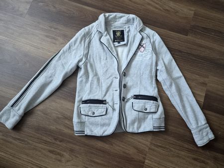 Soccx Jacke Gr. 40 L Grau Tennis Club Style Frühling Sommer