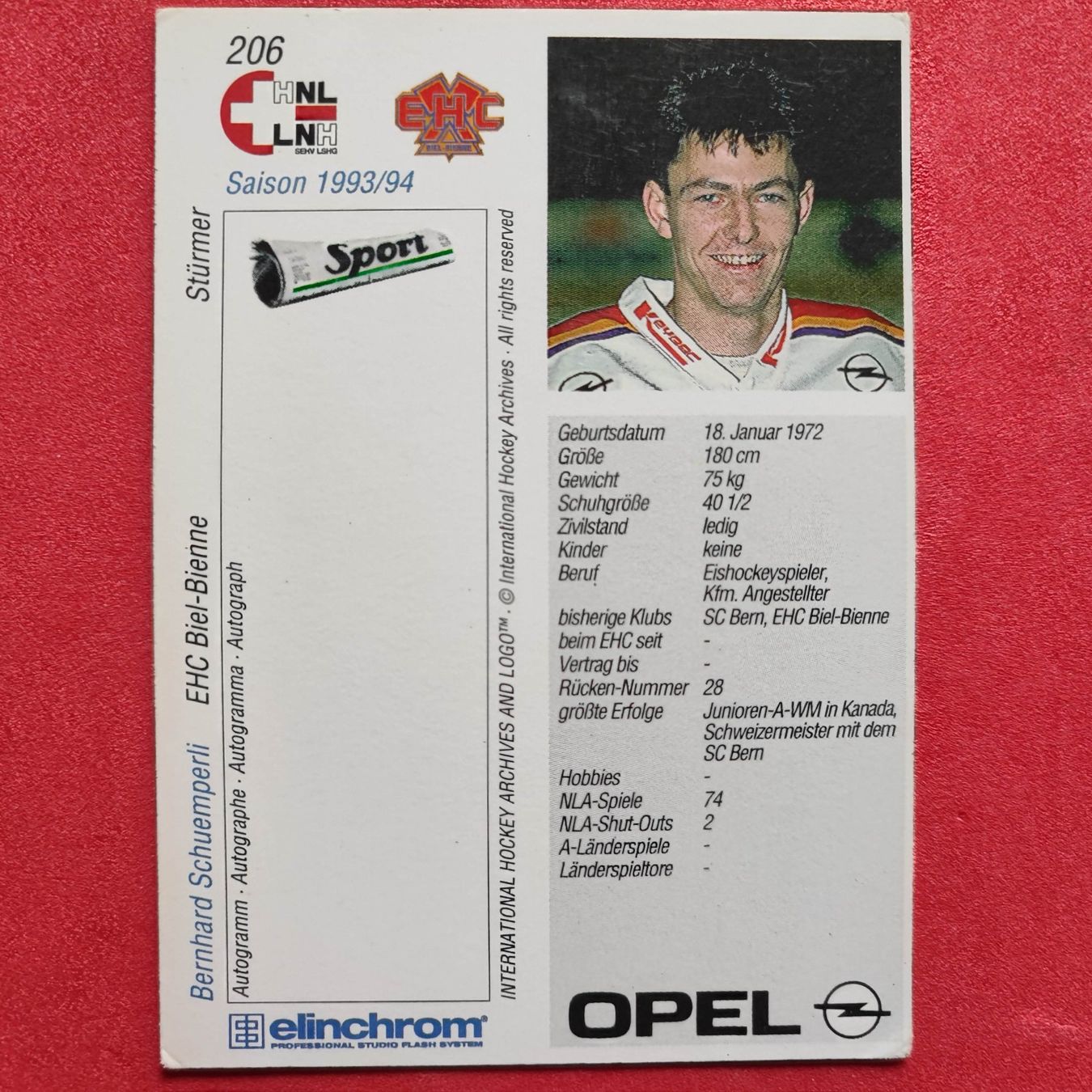Sammelbilder & Trading cards: Bernhard Schuemperli - EHC BIEL - 1993/94 – Gebraucht aus Dübendorf von kb86_MOVIE 1