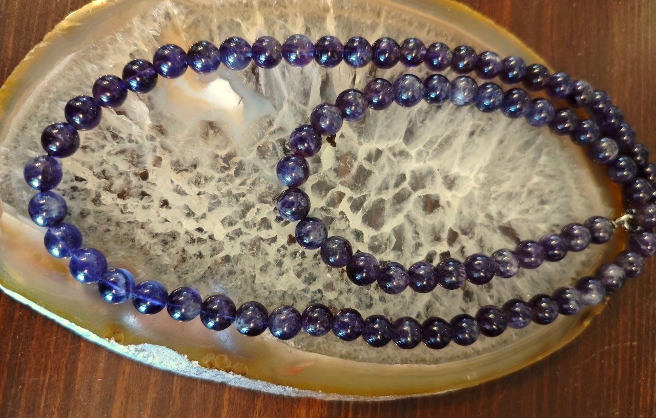 Ketten: EDLE ECHT AMETHYSTST. KETTE IM KUGELFORM, 65 cm. – Neu (gemäss Beschreibung) aus Weiningen ZH von actera 6