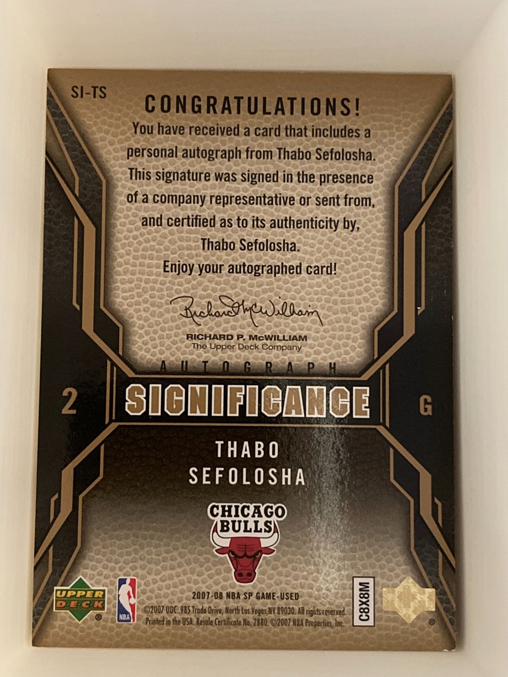 Carte collezionabili: Upper Deck NBA 2007-08 - Thabo Sefolosha Auto – Usato da La Tour-de-Peilz venduto da Tyalos_Cards 1