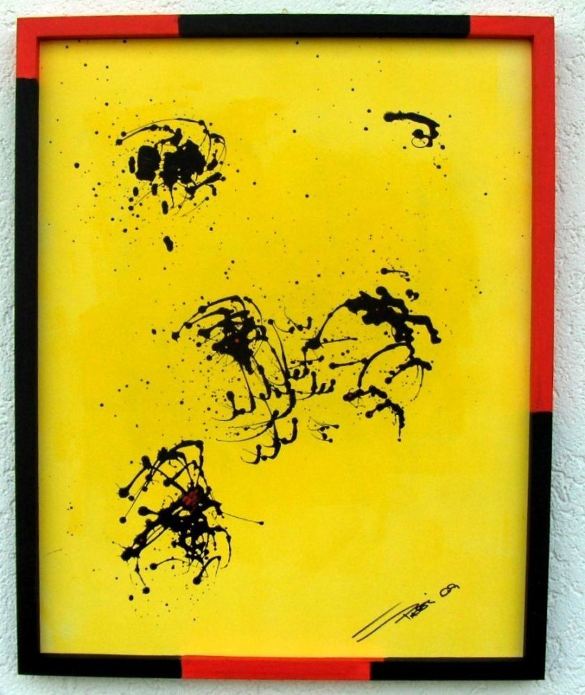 Dipinti: die Spinne - Gelb/Schwarz Originales Gemälde, 67 x 54 – Nuovo e nell'imballaggio originale da Eschenbach venduto da Alicekunst 2