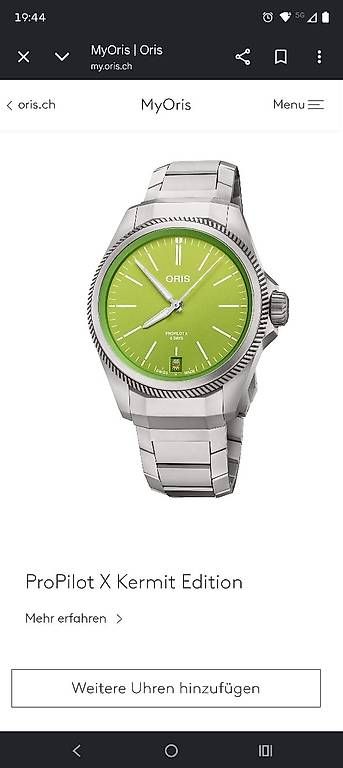 Uhren: Oris PROPILOT X KERMIT EDITION – Gebraucht aus Aesch BL von CDZ44 1