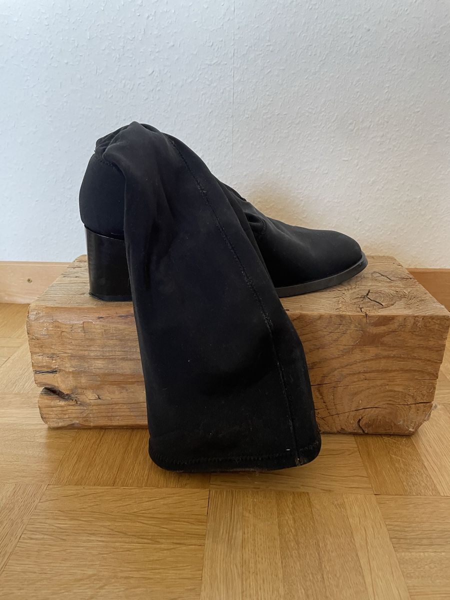 Scarpe da donna: Schwarze Stiefel, Grösse 38, aus Stoff – Usato da Genève venduto da Anaig 1