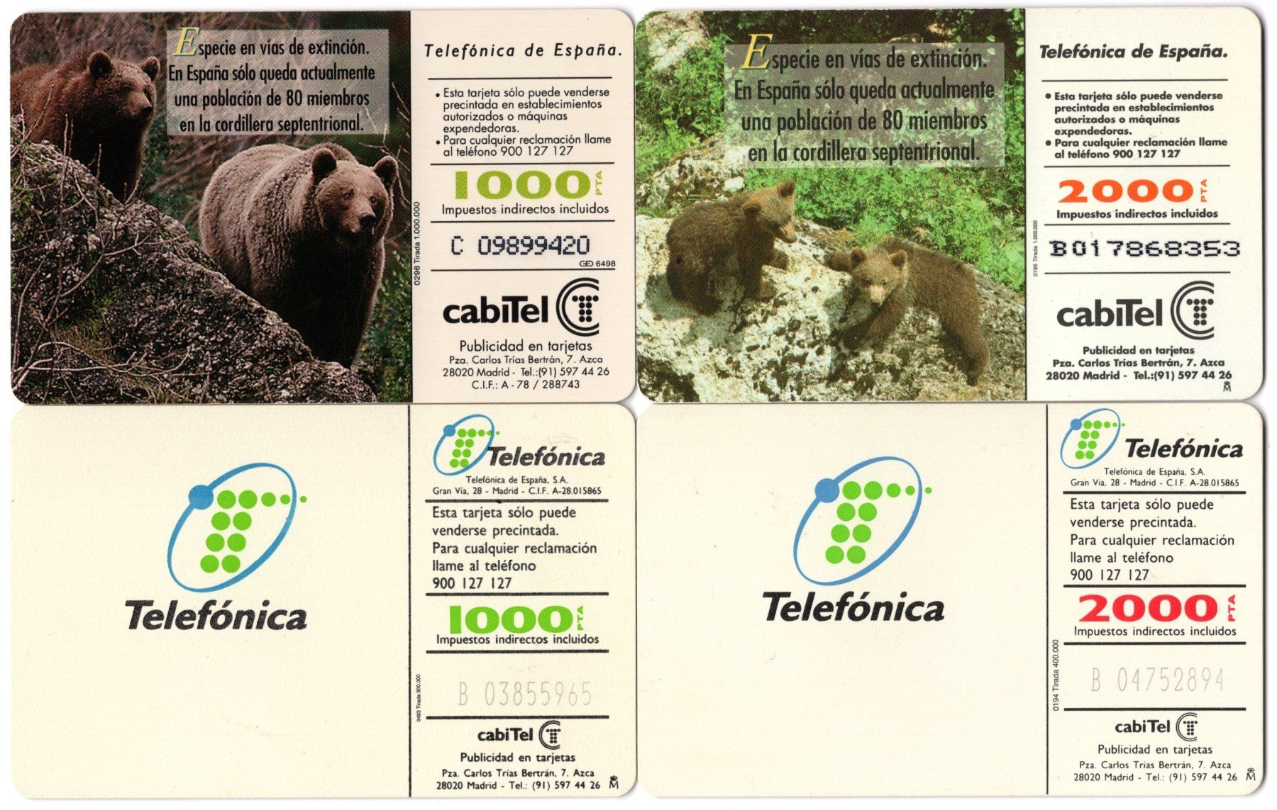 Schede telefoniche: 4 diverse Motiv Telefonkarten von SPANIEN – Usato da Eglisau venduto da Chperfins 1