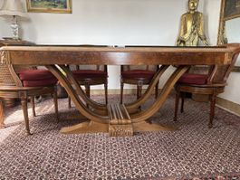 Table vintage art déco en bois massif