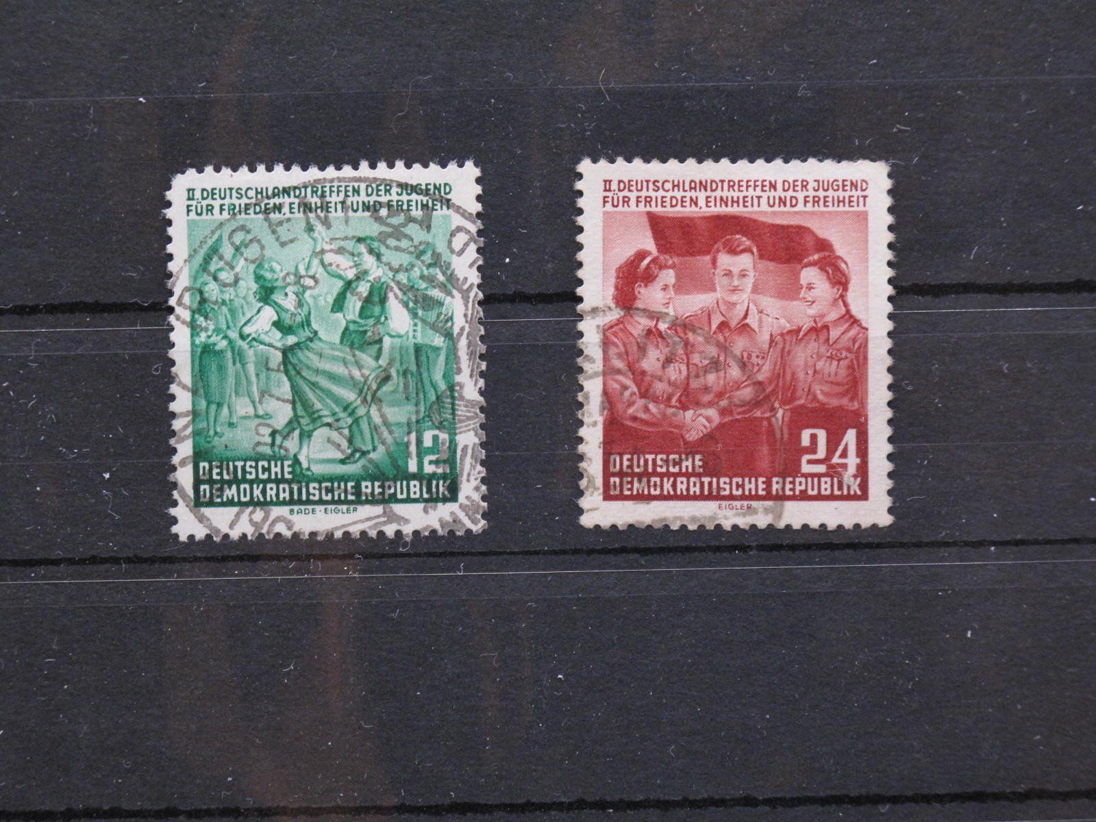 Alle Briefmarken: DDR 1954 Jugendtreffen Berlin gest. – Gebraucht aus Wil SG von fva01