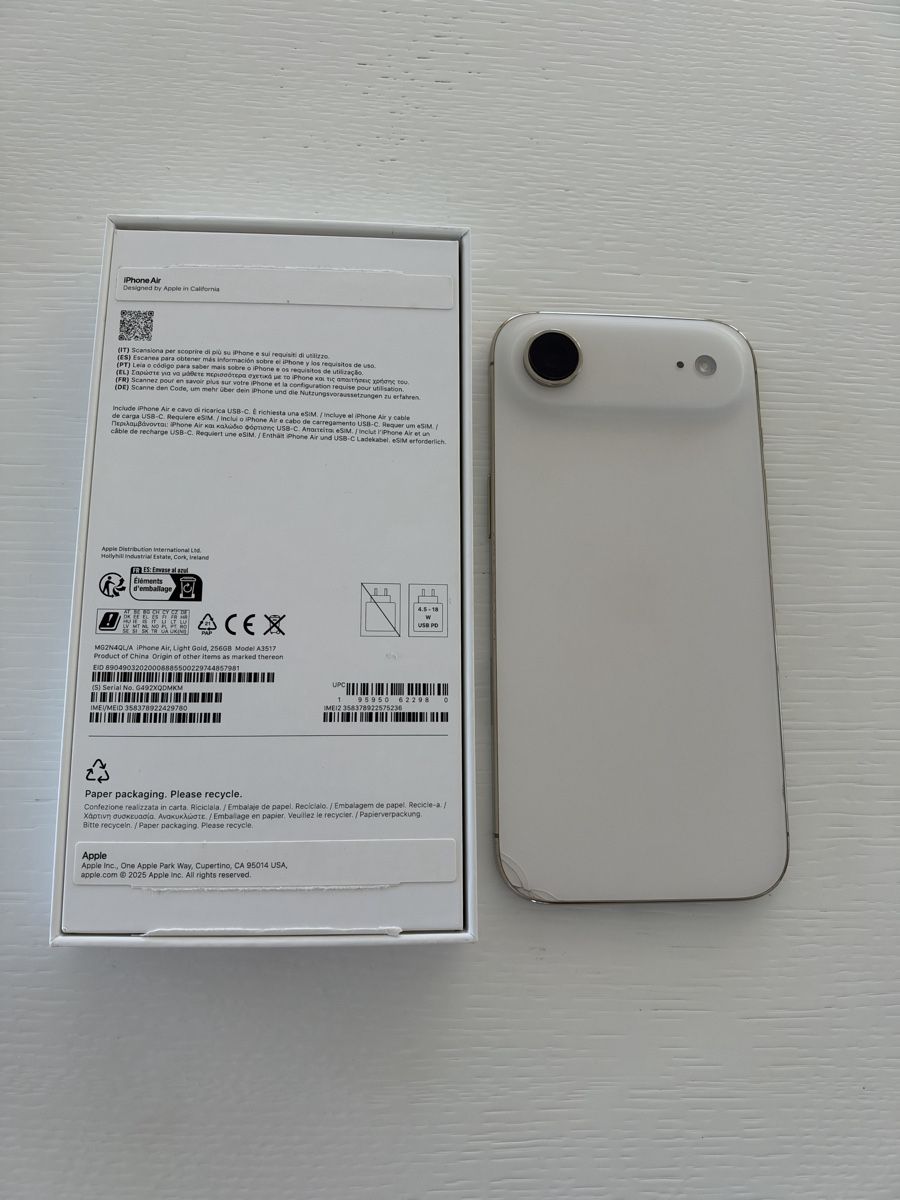 Apple Telefoni cellulari / Smartphones: iPhone Air, Light Gold, 256 GB – Usato da Hünenberg See venduto da Tower02 1