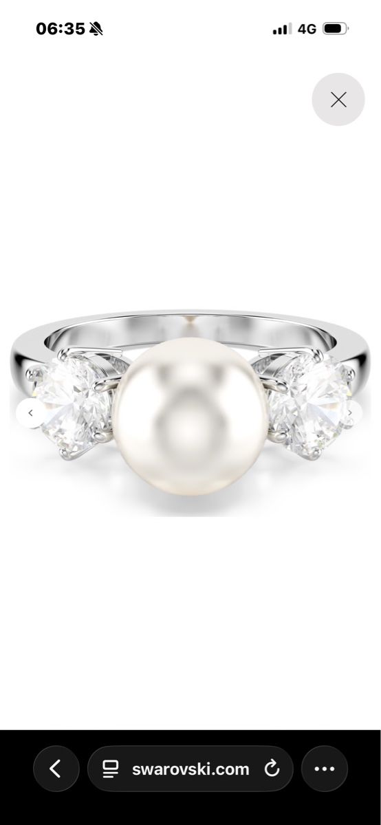 Swarovski Ringe: Swarovski Matrix Kristallring  mit Perle – Neu und originalverpackt aus Obbürgen von bugi6868