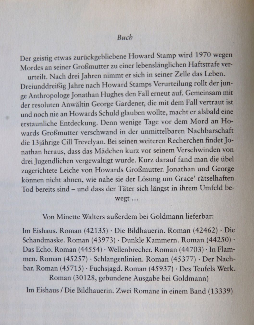Libri: Der Aussenseiter von Minette Walters – Usato da Glattfelden venduto da Vrenely 5