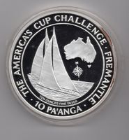 (1269) Tonga, 10 Pa'anga, 1987, America's Cup Challenge