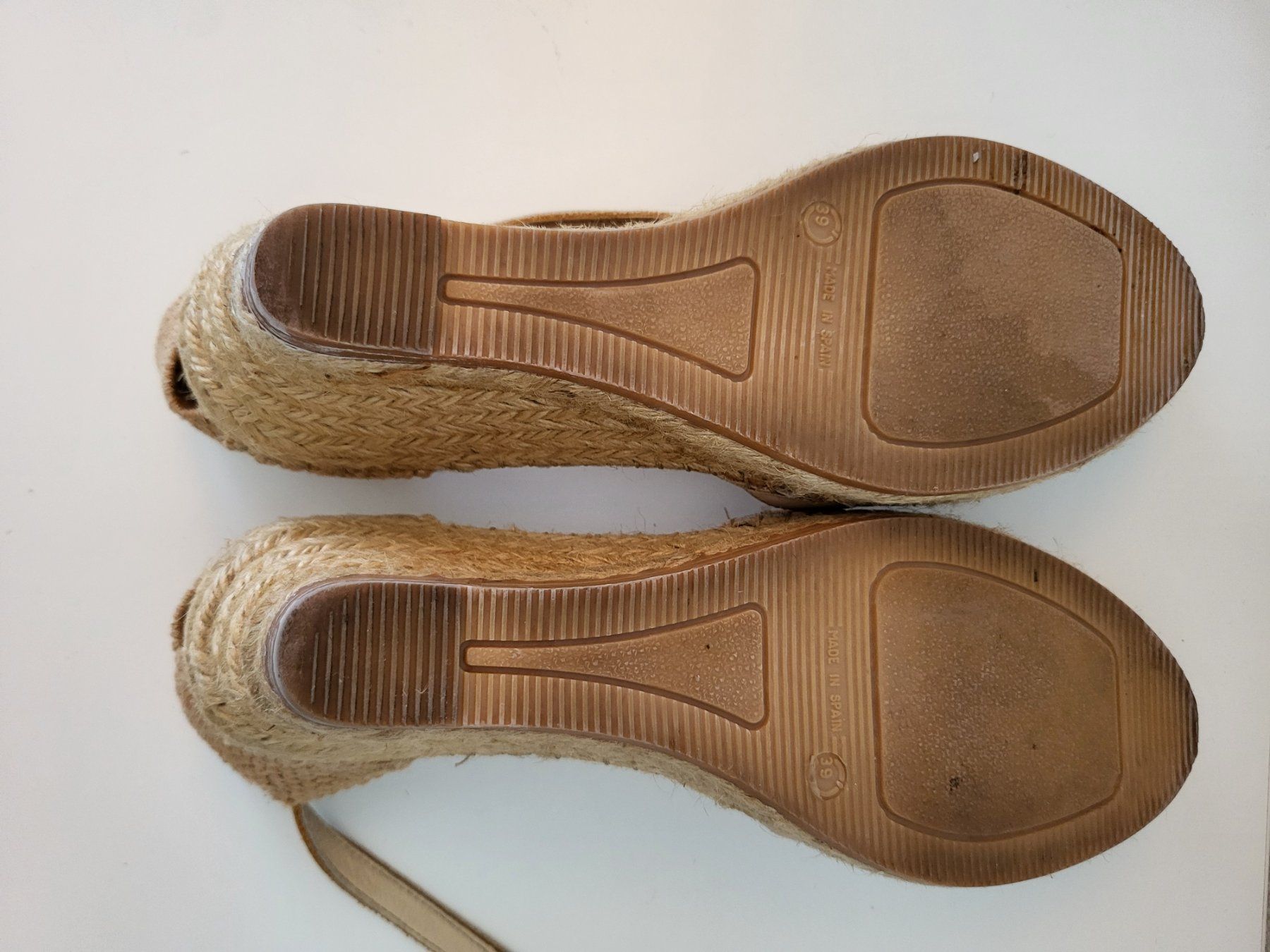 Damenschuhe: Espadrilles Damen Macarena, Gr. 39 - Beige, Leder – Gebraucht aus Baar von clar6 5