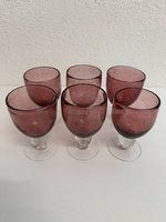 Vintage Mundgeblasenes Gläser Set 6-teilig Lila