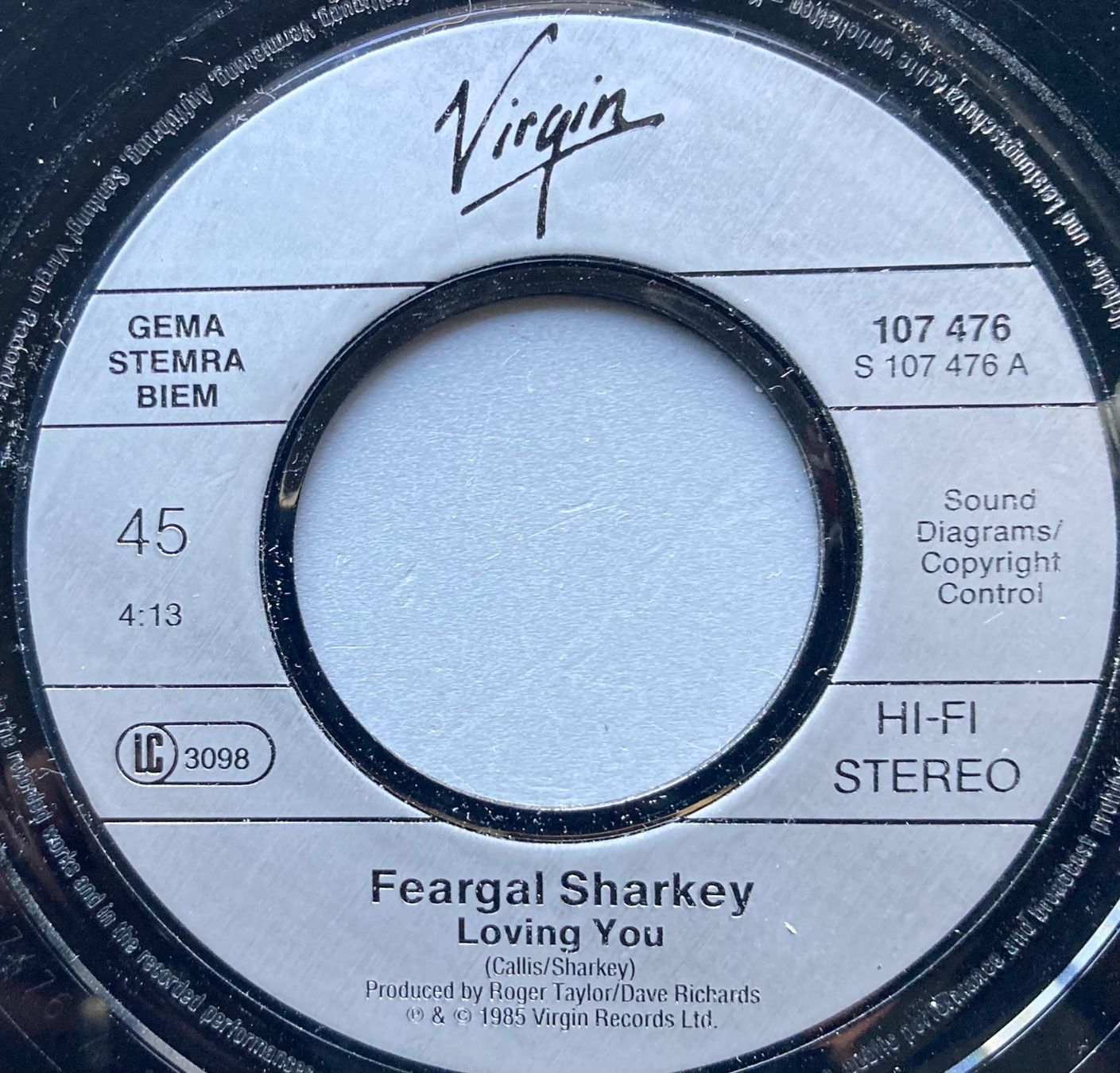 Schallplatten: FEARGAL SHARKEY - LOVING YOU – Gebraucht aus Poliez-Pittet von Newtown-Records 2