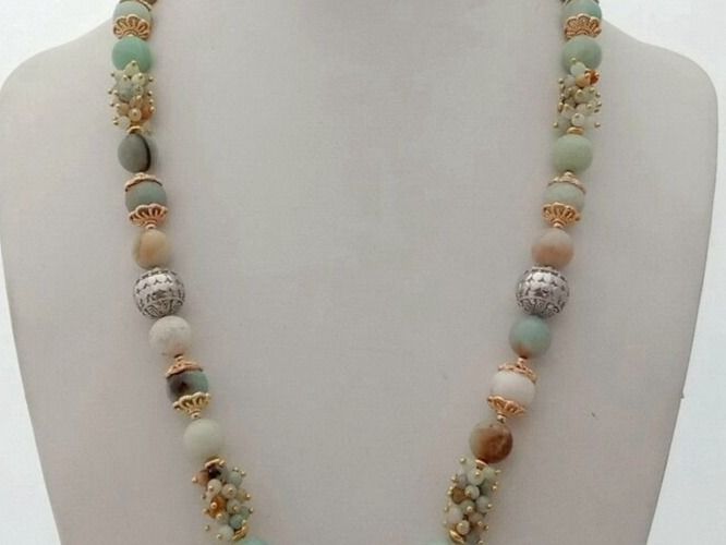 Catenine: Lua 62 cm Amazonit Perle Halskette Echt Collier Amazonite – Nuovo (secondo la descrizione) da Prilly venduto da ilyria73 5