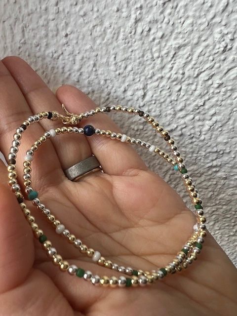 Catenine: Schöne Kette mit eine Lapislazuli und ein paar Türkis – Usato da Neerach venduto da romiping 1