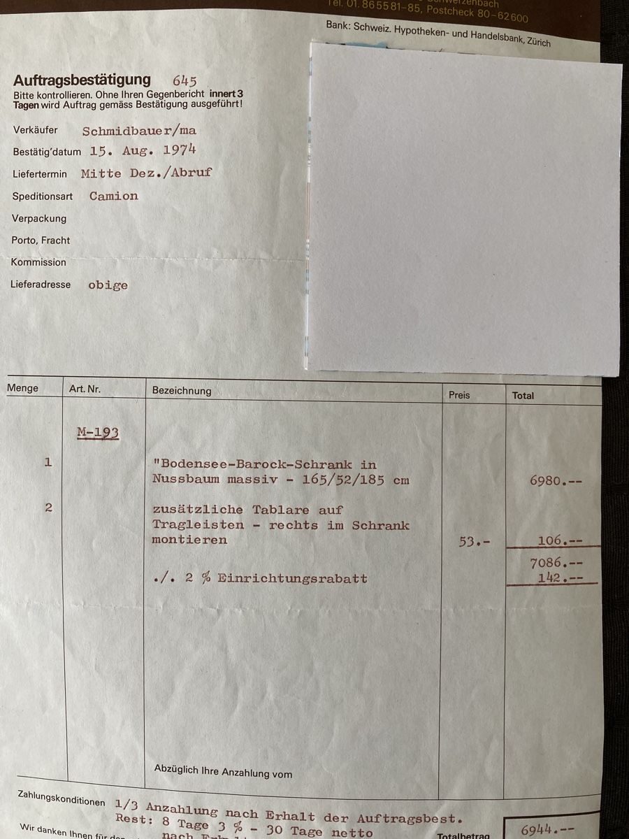 Schränke: Neuwertiger Bodenseebarock Schrank, massiv Nussbaum – Gebraucht aus Langenthal von Foxi281310 8