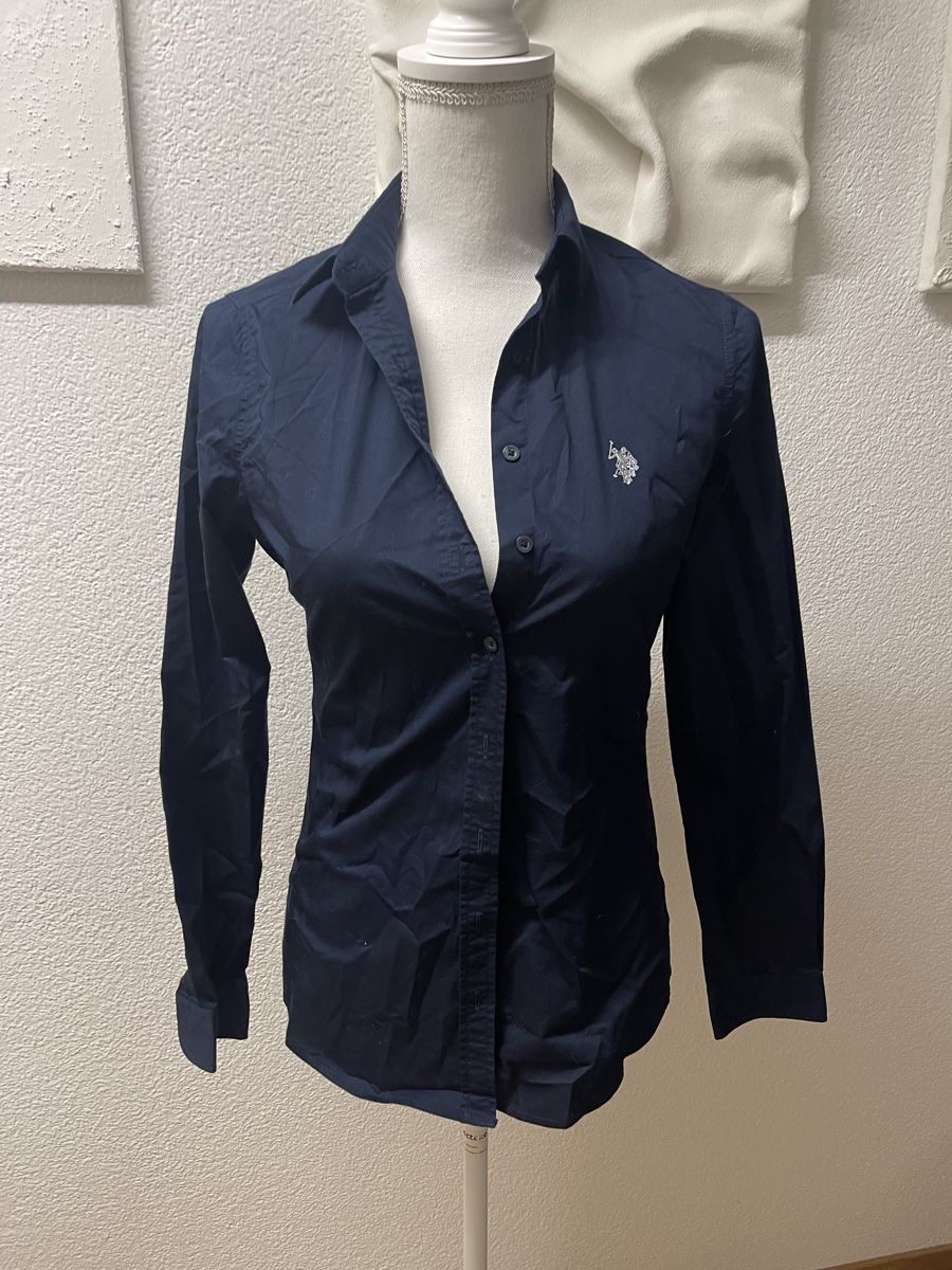 US Polo Camicette: US Polo Assn. Bluse, dunkelblau, Gr. 34  – Usato da Stallikon venduto da oez6e