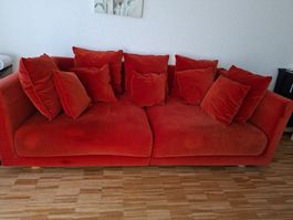 IKEA Sofa STOCKHOLM, Samtstoff, warmer Orangeton