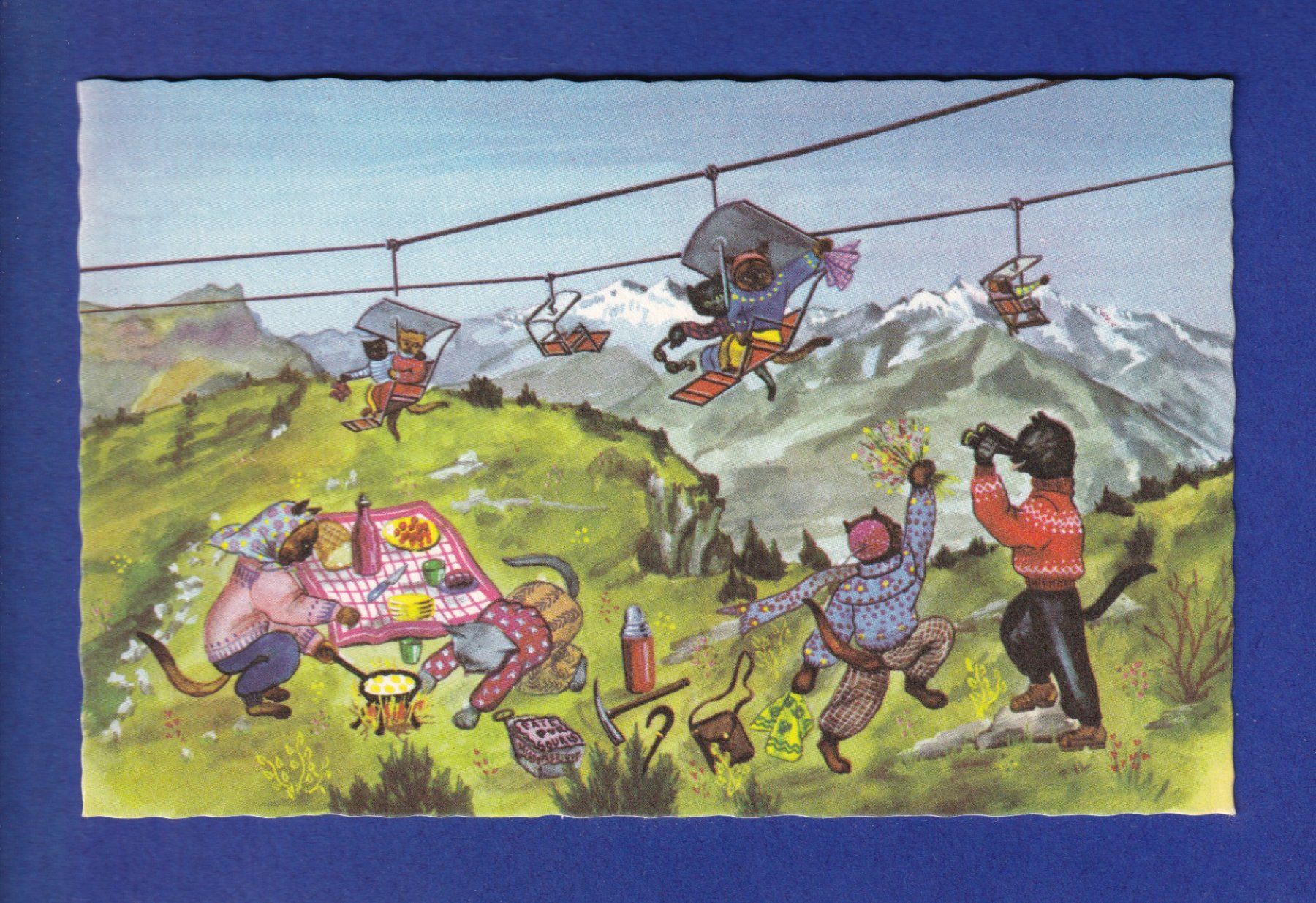 Cartoline postali: CHAT - Chats humanisés – Usato da Pully venduto da nicecards-shop
