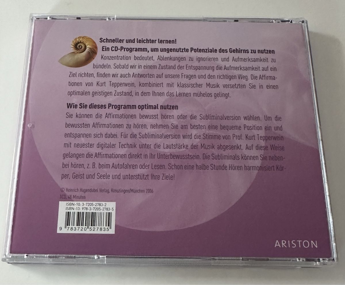 Audiolibri: Kurt Tepperwein Konzentriert lernen – Usato da Triesen venduto da zeysel 1
