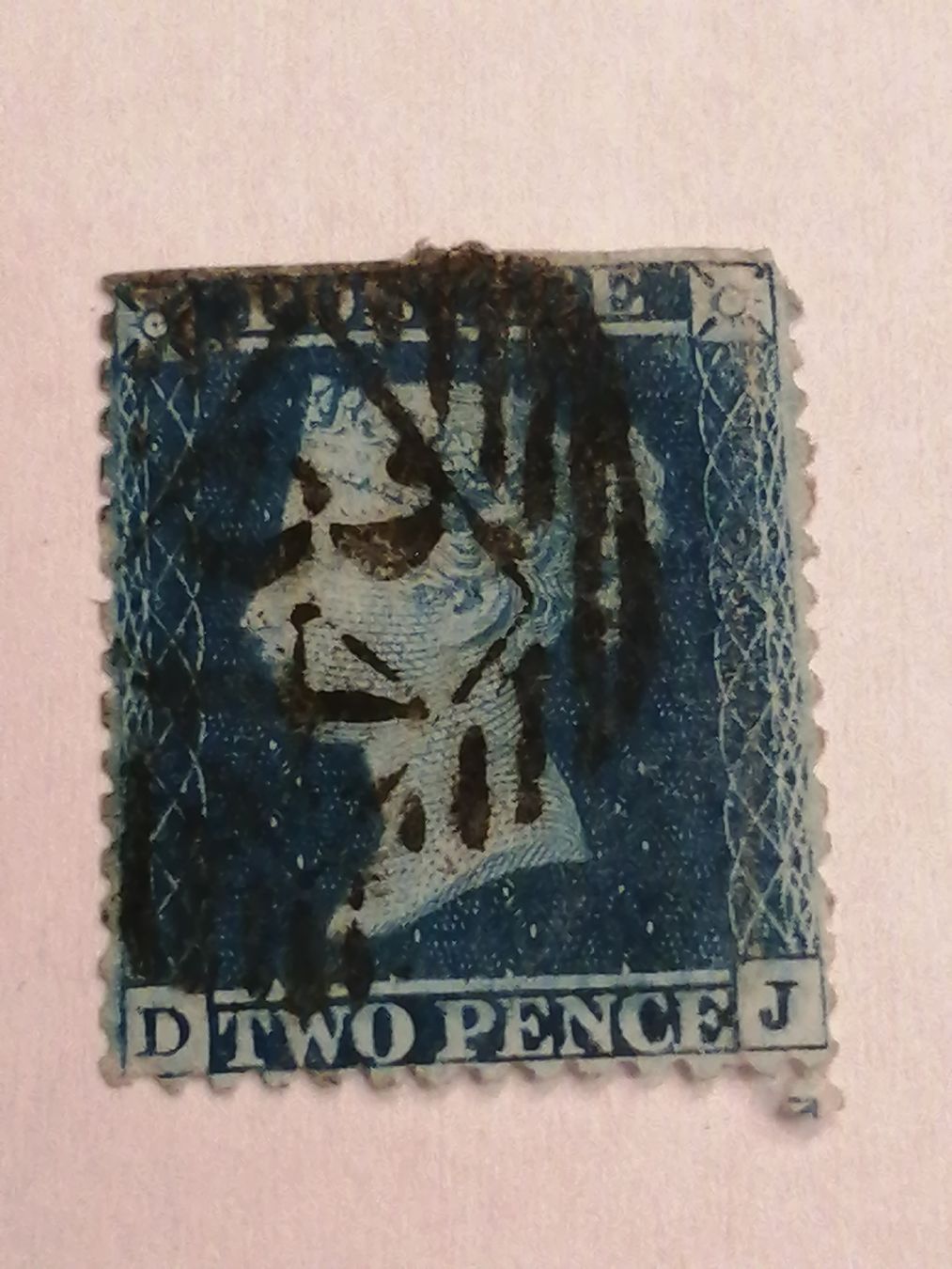 Alle Briefmarken: Two Pence Blue 1855  – Gebraucht aus Happerswil von tschergi