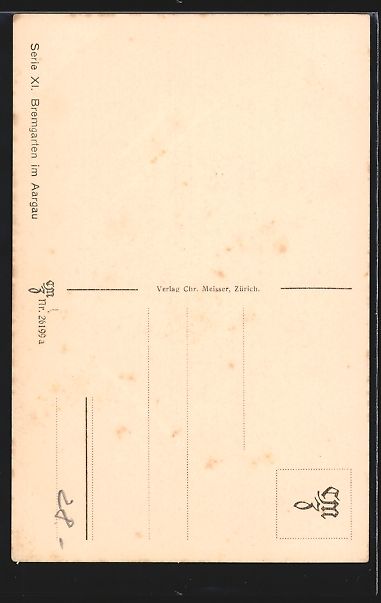 Cartoline postali: Bremgarten im Aargau, Ortspartie mit Gra – Usato da Berlin venduto da bartko-reher 1