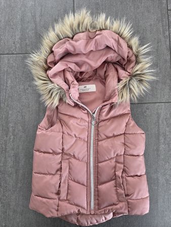 Mädchen Gilet H&M Grösse 98/104 Rosa mit Kapuze