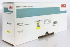 Original Oki ES7412, Oki ES7412dn yellow Toner, 46507621