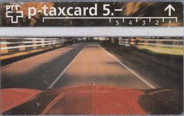 PTT Telefonkarte p-taxcard 5.- Helvetia Werbekarte