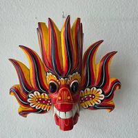 Gini Raksha (Feuerteufel) Holzmaske aus Sri Lanka