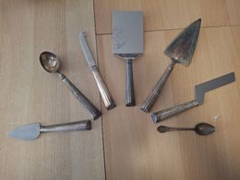 Antikes Käse- und Dessertbesteck Set, 7-teilig, Vintage