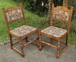 2 Yugoslavia antike Holz Stühle 《Art;2372》