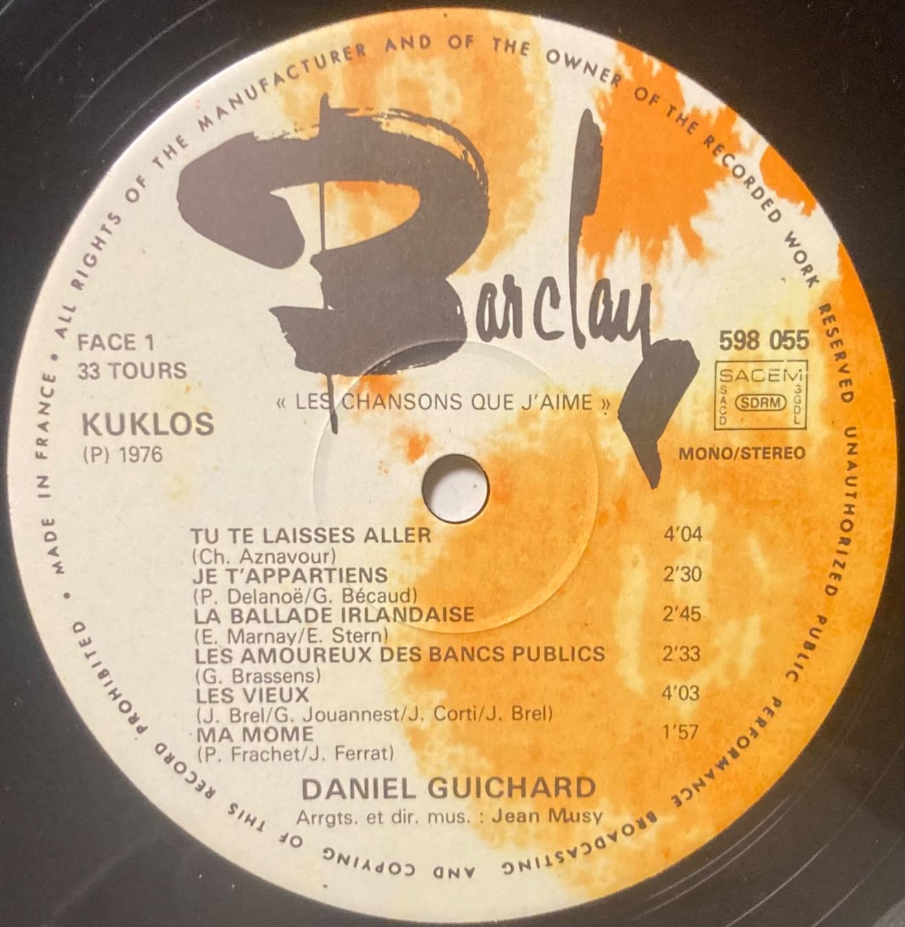 Dischi in vinile: DANIEL GUICHARD - LES CHANSONS QUE J'AIME – Usato da Poliez-Pittet venduto da Newtown-Records 2