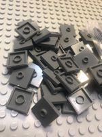 Lego 10x  Fliese mit Knopf 2×2 (87580) dunkelgrau