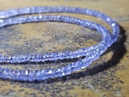 Tansanit kette Silber 925 facettiert Rondelle mit Nachweis