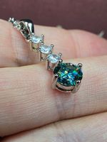 Collier argent avec diamant de moissanite de 1 ct certifié