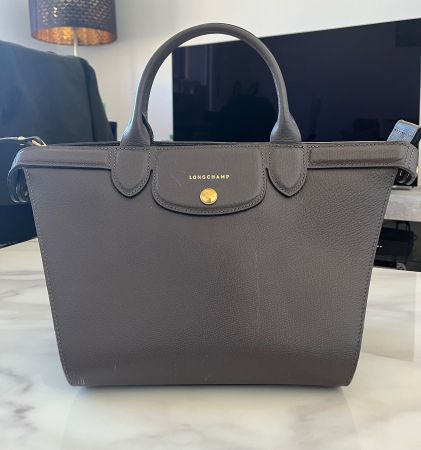 Sac Longchamp Héritage en cuir - gris taupe