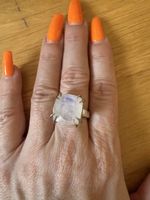 Ring Mondstein Silber mit Stein guter Zustand