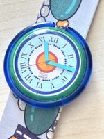 Pop Swatch Armbanduhr blau grün bunt 