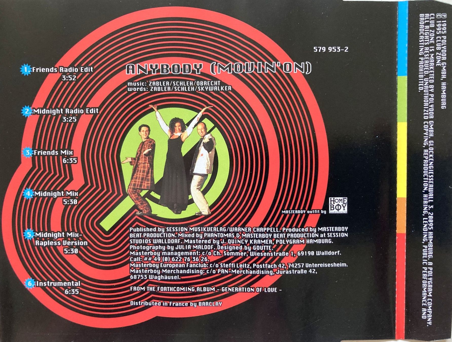 CD: MASTERBOY - ANYBODY (MOVIN' ON) – Usato da Bottens venduto da hotter-than-hell 1