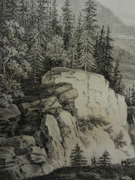 Incisioni: Blick auf Val Orbe Lithographie – Usato da Risch venduto da Antikfee 4
