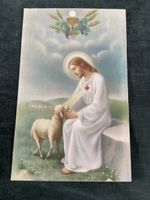 Religiöse Ansichtskarte Jesus mit Lamm gedruckt in Italien