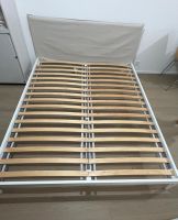 Bed frame with slatted base 160x200 cm white used