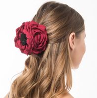 Stoffhaarspange - Rote Blume