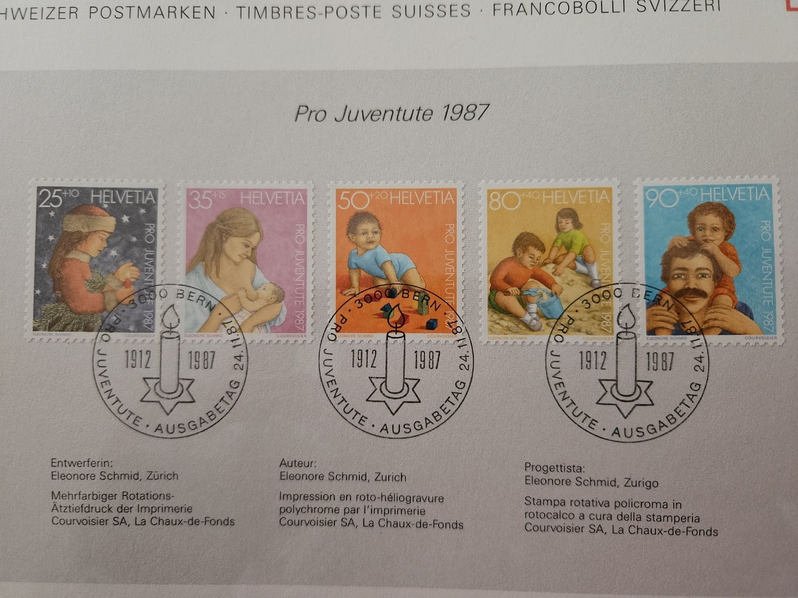 Tutti i francobolli: Schweizer Postmarken Helvetia Pro Juventute 1987 – Nuovo e nell'imballaggio originale da Chur venduto da Kohla1980 1